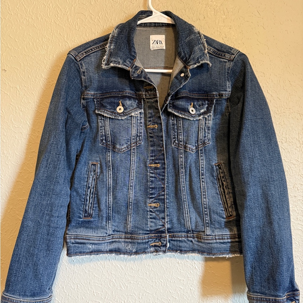 Zara Blue Jean Jacket Classic Denim Style